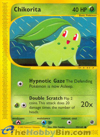 Chikorita #99/165 Common - Expedition Pokemon card