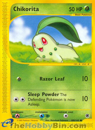 Chikorita #100/165 Common - Expedition Pokemon card