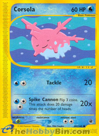 Corsola #102/165 Common - Expedition Pokemon card