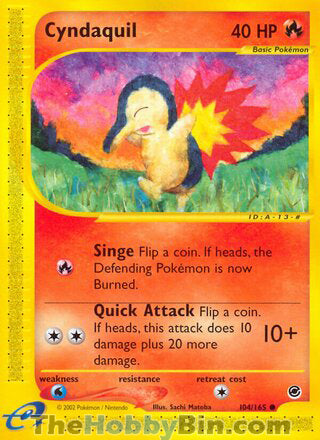 Cyndaquil #104/165 Common - Expedition Pokemon card