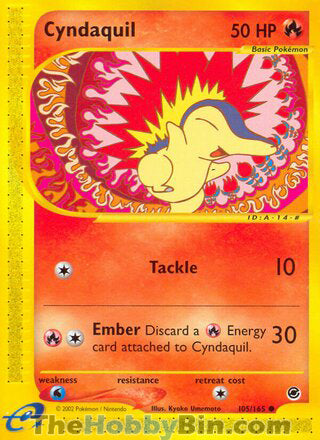 Cyndaquil #105/165 Common - Expedition Pokemon card