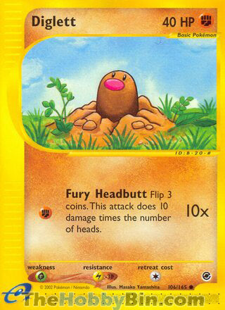 Diglett #106/165 Common - Expedition Pokemon card