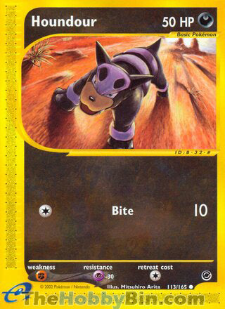 Houndour #113/165 Common - Expedition Pokemon card