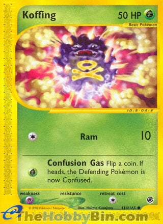 Koffing #114/165 Common - Expedition Pokemon card