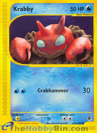 Krabby #115/165 Common - Expedition Pokemon card