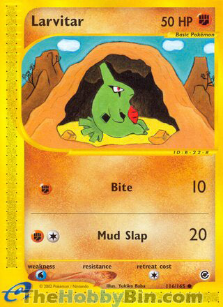 Larvitar #116/165 Common - Expedition Pokemon card