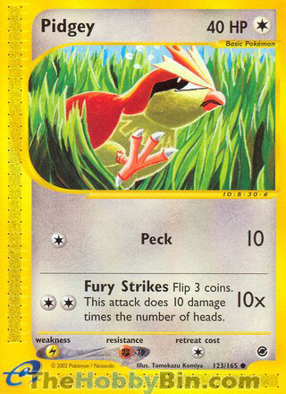 Pidgey #123/165 Common - Expedition Pokemon card