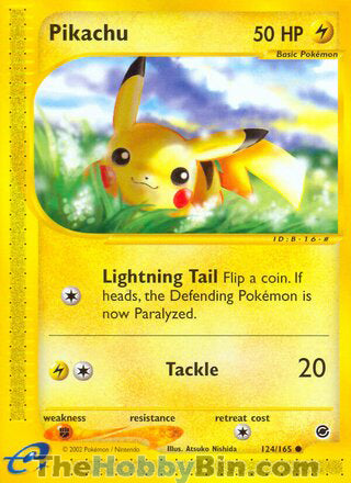 Pikachu #124/165 Common - Expedition Pokemon card