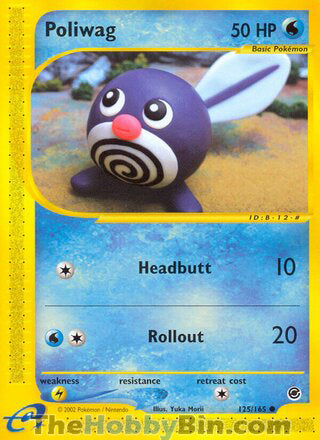 Poliwag #125/165 Common - Expedition Pokemon card