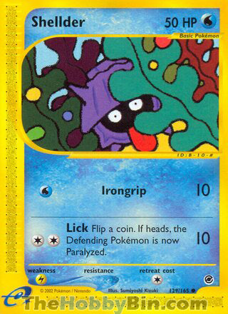 Shellder #129/165 Common - Expedition Pokemon card