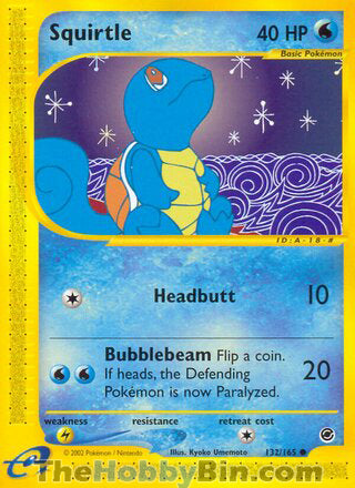 Squirtle #132/165 Common - Expedition Pokemon card
