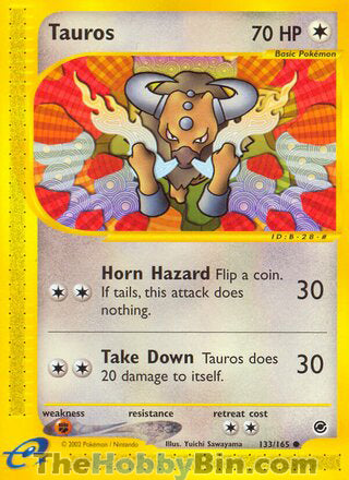 Tauros #133/165 Common - Expedition Pokemon card