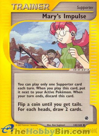 Mary's Impulse #142/165 Uncommon - Expedition Pokemon card