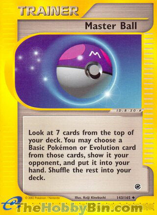 Master Ball #143/165 Uncommon - Expedition Pokemon card
