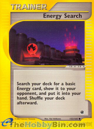 Energy Search #153/165 Common - Expedition Pokemon card