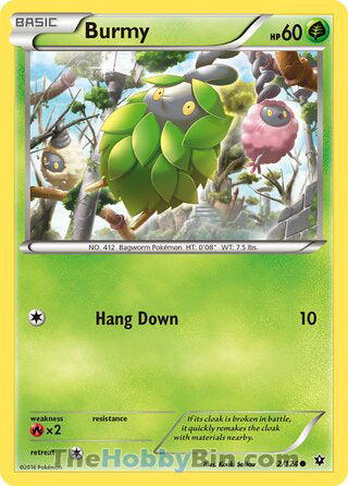 Burmy #2/124 Common - Fates Collide Pokemon card