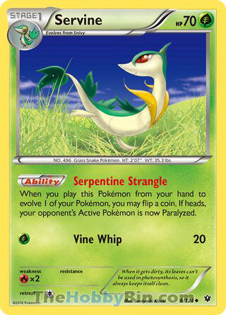 Servine #6/124 Uncommon - Fates Collide Pokemon card