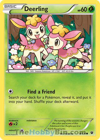 Deerling #8/124 Common - Fates Collide Pokemon card