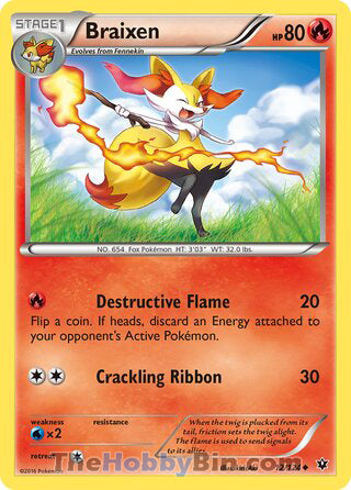 Braixen Fates Collide Uncommon #12/124