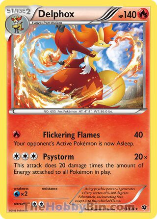 Delphox #13/124 Holo Rare - Fates Collide Pokemon card