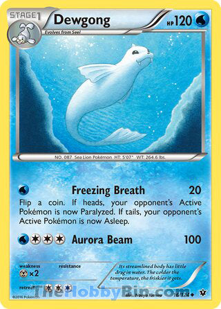 Dewgong #16/124 Uncommon - Fates Collide Pokemon card