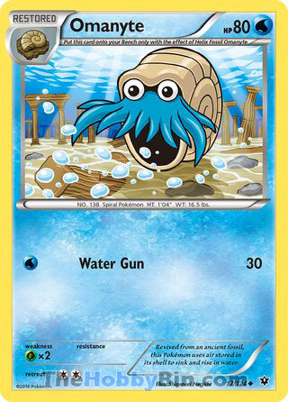 Omanyte #17/124 Uncommon - Fates Collide Pokemon card