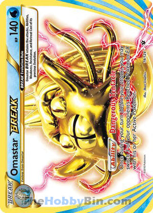 0019 Omastar BREAK Rare BREAK Fates Collide