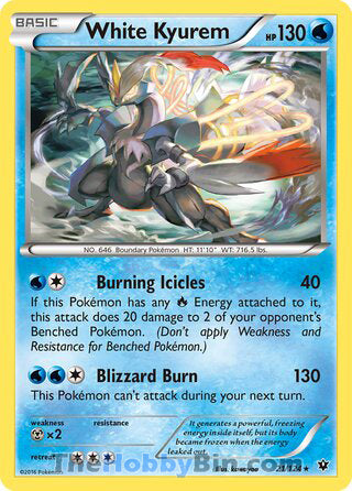 White Kyurem Fates Collide Holo Rare #21/124