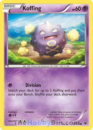 Koffing #27/124 Common - Fates Collide Pokemon card