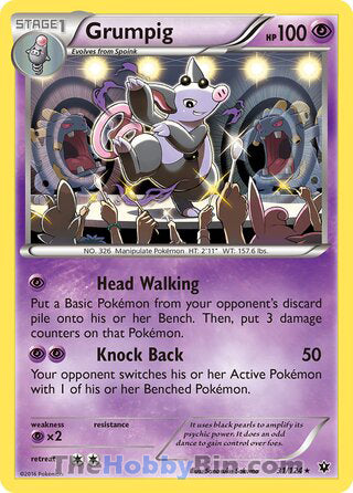 Grumpig #31/124 Rare - Fates Collide Pokemon card