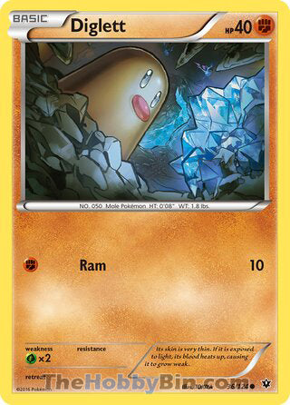 Diglett #36/124 Common - Fates Collide Pokemon card