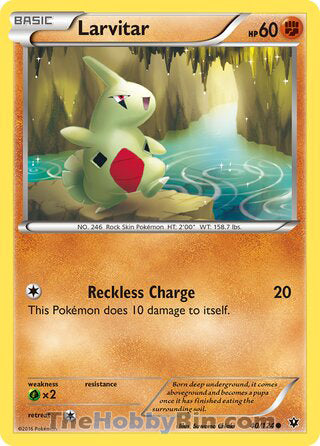 Larvitar #40/124 Common - Fates Collide Pokemon card
