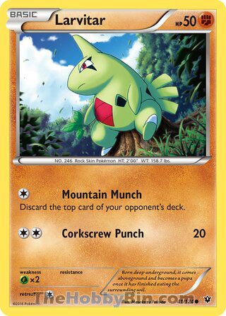 Larvitar #41/124 Common - Fates Collide Pokemon card