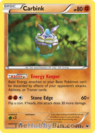 Carbink #49/124 Rare - Fates Collide Pokemon card