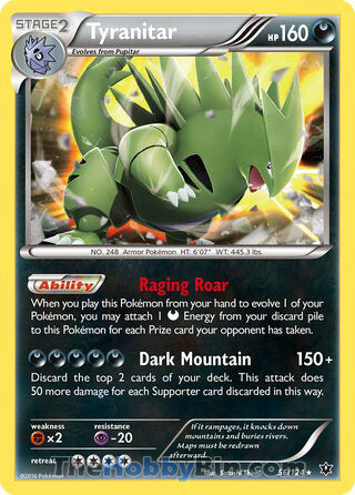 Tyranitar Fates Collide Holo Rare #56/124