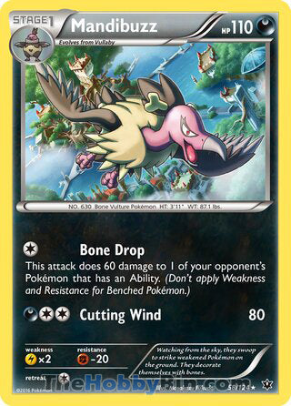 Mandibuzz #58/124 Rare - Fates Collide Pokemon card