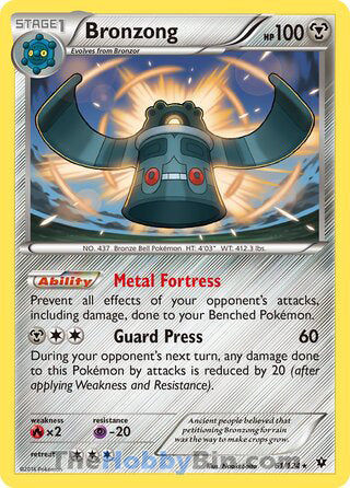 Bronzong #61/124 Rare - Fates Collide Pokemon card