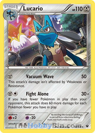 Lucario #63/124 Holo Rare - Fates Collide Pokemon card