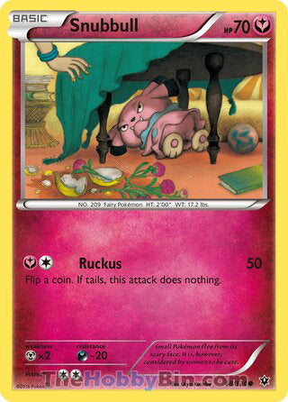 Snubbull #68/124 Common - Fates Collide Pokemon card