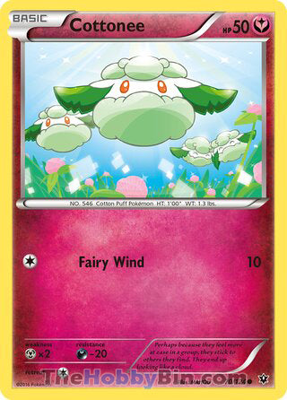 Cottonee #70/124 Common - Fates Collide Pokemon card