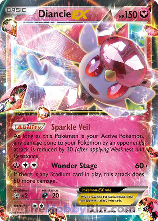 Diancie EX Fates Collide Ultra Rare #72/124