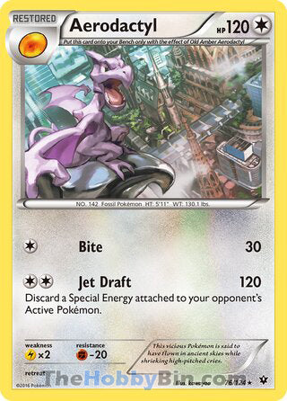 Aerodactyl #76/124 Rare - Fates Collide Pokemon card