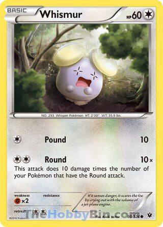 Whismur #80/124 Common - Fates Collide Pokemon card