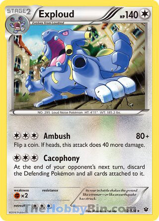 Exploud #82/124 Rare - Fates Collide Pokemon card