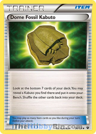 Dome Fossil Kabuto #96/124 Uncommon - Fates Collide Pokemon card