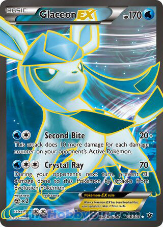 Glaceon EX #116/124 Ultra Rare - Fates Collide Pokemon card
