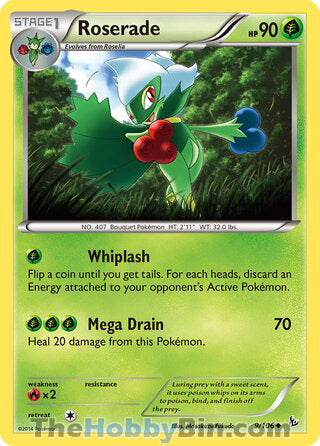 Roserade #9/106 Uncommon - Flashfire Pokemon card