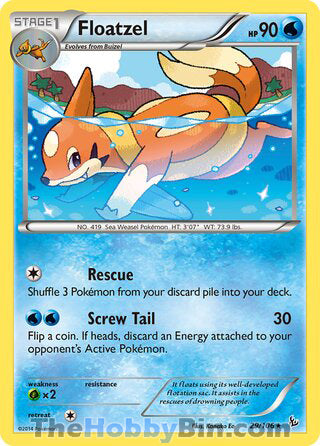 Floatzel #29/106 Rare - Flashfire Pokemon card