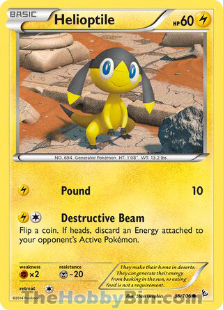 Helioptile #36/106 Common - Flashfire Pokemon card