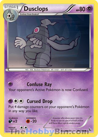 Dusclops #39/106 Uncommon - Flashfire Pokemon card